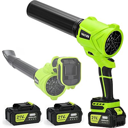 TNELTUEB 21V Cordless Leaf Blower w/ 2-Pack 4Ah Batteries & Charger (3 colors) $38.49 + Free Shipping