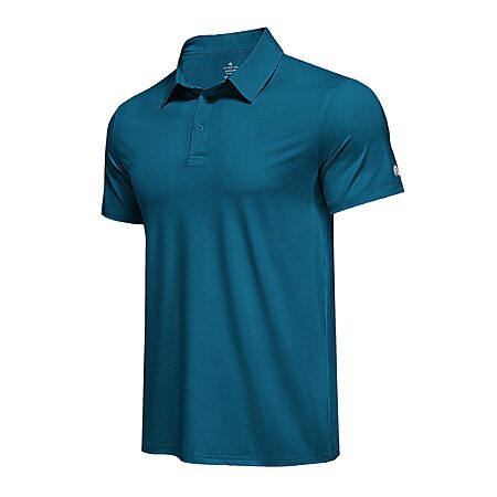 PINSPARK Men's Performance Moisture-Wicking UPF 50 Polo Shirt $9
