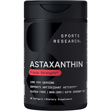 Select Accts: 60-Ct Sports Research 12mg Triple Strength Astaxanthin Softgels $14.55 w/ S&S