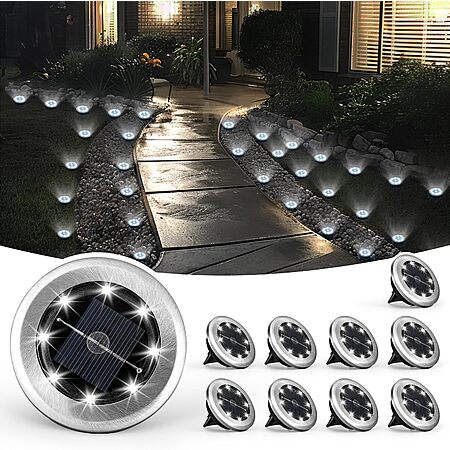 10-Pack SOLPEX Mini Solar Ground Lights (Cool White) $9.10