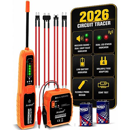 Ansbell Automotive Circuit Tester & Wire Tracer w/ Tone Generator (DC 6-42V) $21.85