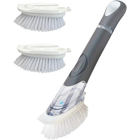 CELOX Dish Brush w/ Built-In Soap Dispenser & 2 Brush Refills (3 Colors) $8