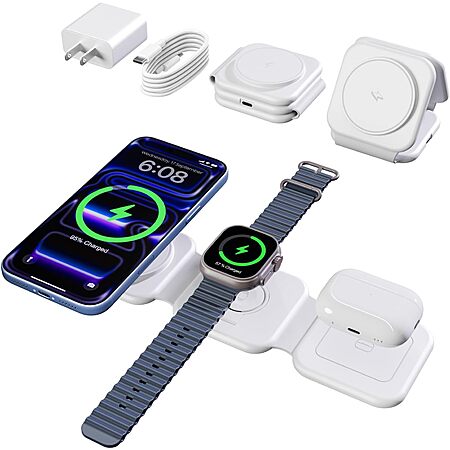 15W Smile Station 3-in-1 Magnetic Foldable Charging Station $11.45