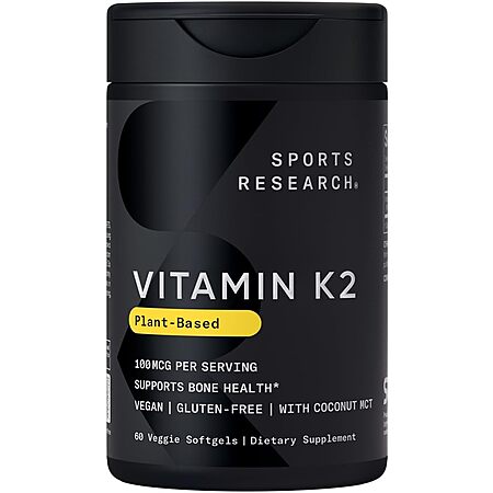 Select Accounts: 60-Ct Sports Research 100mcg Vitamin K2 Veggie Softgels w/ MCT $9.70 & More w/ S&S