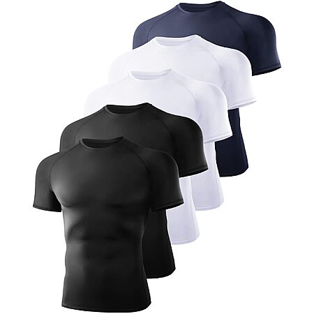 5-Pk BOOJO Men's Quick Dry Short Sleeve Compression Shirts (Various) from $12.75