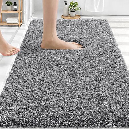 30"x20" OLANLY Microfiber Bathroom Rug (Grey) $5.50