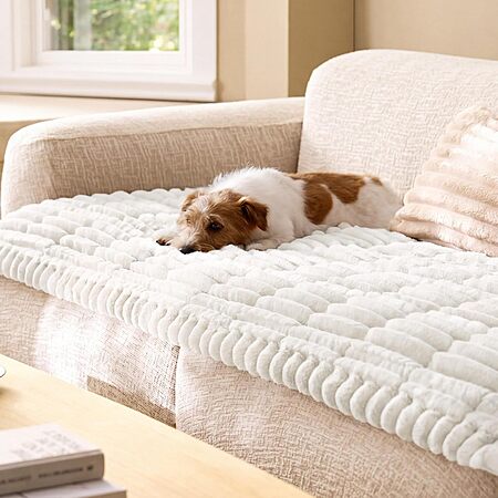 23.6" x 47" Bedsure ComfyFleece Sofa Covers for Pets (White) $17 & More