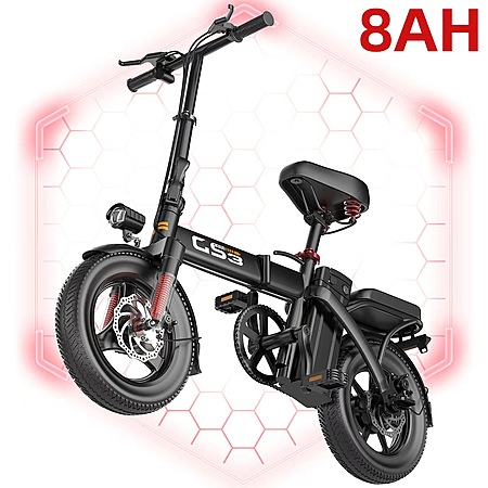 UPlee GS3 14" 48V 500W Folding Electric Bike: w/ 15Ah Battery $170, 8Ah Battery $160.10 & More + Free S&H