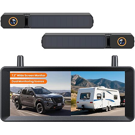 AUTO-VOX 7.2" 1080P Dual Solar Wireless Backup Camera System $139.99 + Free Shipping