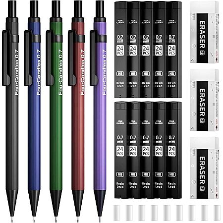 19-Pc Four Candies 0.7mm Metal Mechanical Pencils Set $6 w/ S&S