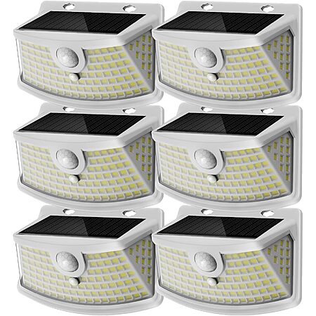 Prime: 6-Pack Aootek 120-LED Solar Motion Sensor Lights (White or Black) from $15.49 + Free Shipping
