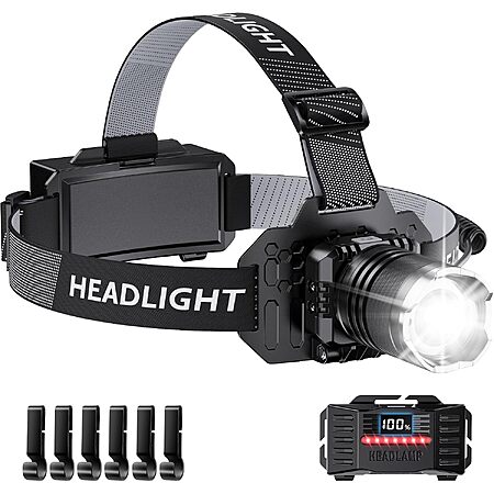 SWZA Rechargeable 90° Adjustable Headlamp w/ 3-Modes & Motion Sensor $12.60 + Free S&H