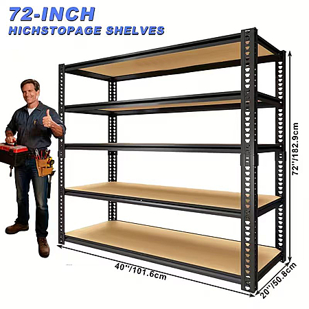 5-Shelf HAGOO Garage Storage Unit (72" H x 40" W x 20" D) $37.88 + Free Shipping