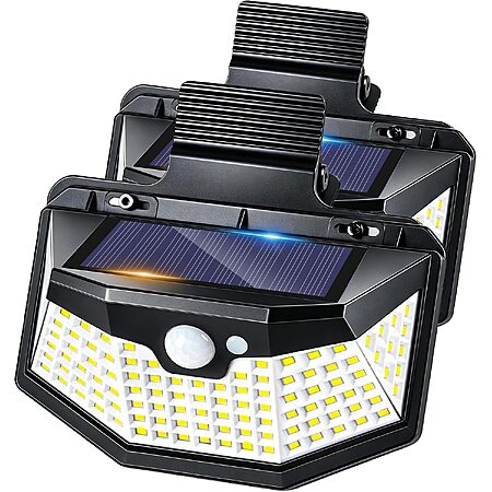 2-Pk Lifengsoler 800LM 3-Mode Clip-On 115-LED Solar Motion Sensor Outdoor Lights $15