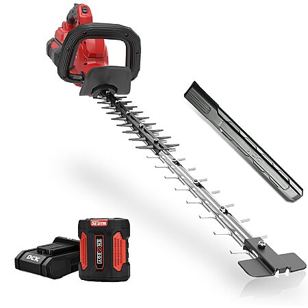 DCK 58V 26" Cordless Brushless Hedge Trimmer w/ 2.5Ah Battery & 5A Fast Charger