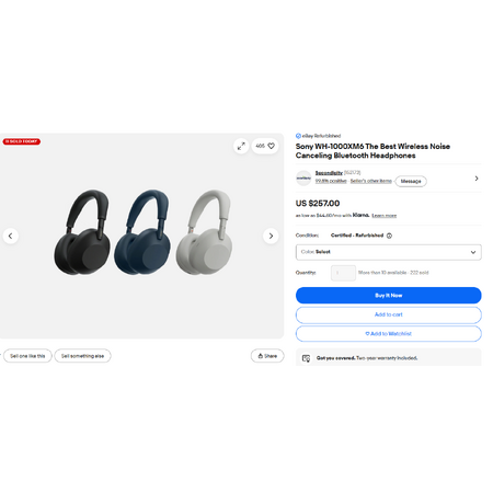 Refurb: Sony WH-1000XM6 Wireless Noise-Cancelling Over-the-Ear Headphones