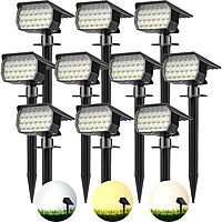 Prime Members: 10-Pack Nacinic Outdoor Waterproof IP65 Solar Powered Pathway Spotlights w/ 52 LEDs, 600 Lumens $55.97 ($5.60/ea) + Free S/H