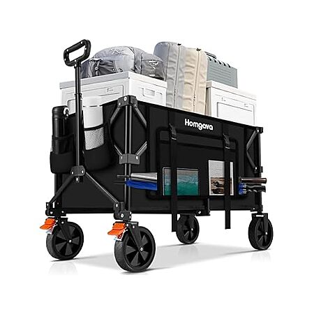 Homgava 140L Collapsible Folding Utility Wagon Cart w/ Handle (Black or Grey) $29.99 + Free Shipping w/ Prime