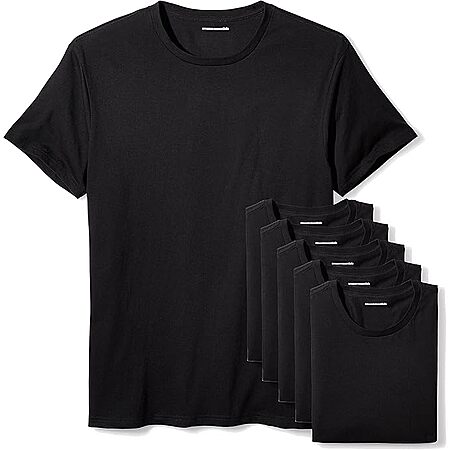 6-Pack Amazon Essentials Men's Crew Neck T-Shirts (Black or White) $17 ($2.83/ea) w/ S&S + Free Shipping w/ Prime or on $35+