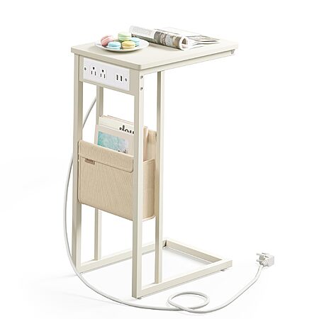 VASAGLE Side Table w/ Charging Station at 35% Off!
