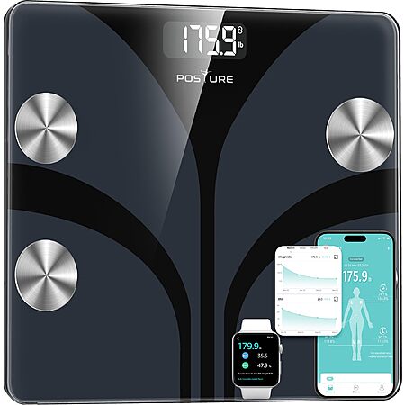 Posture Scale for Body Weight, Digital Bathroom Smart Scale $21.46 + Free Shipping w/ Prime or on $35+