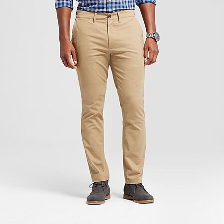 Goodfellow & Co Men's Mid Rise Relaxed Leg Athletic Chino Pants Stretch (Khaki) $11.99 + Free S/H