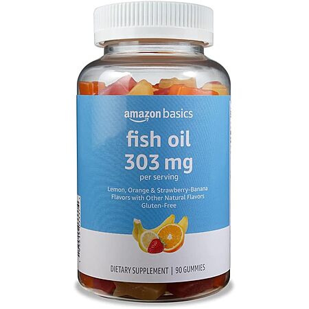 90-Count 303-Mg Amazon Basics Fish Oil (Lemon, Orange & Strawberry-Banana) $4.71 w/ S&S + Free Shipping w/ Prime or on $35+