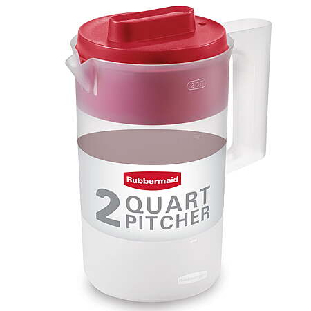 Rubbermaid 2-Quart Plastic Pitcher (Clear/Red) $4.64 + Free Store Pickup/Delivery
