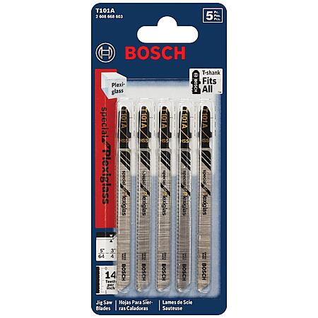 5-Pack Bosch T101A 4" 14 TPI Special for Plexiglas T-Shank Jig Saw Blades $9.28 + Free Shipping w/ Prime or on $35+