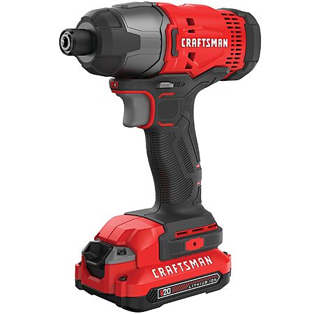 CRAFTSMAN 20V MAX 1/4" Impact Driver Kit w/ Battery & Charger (CMCF800C1) $59.00 + Free Shipping