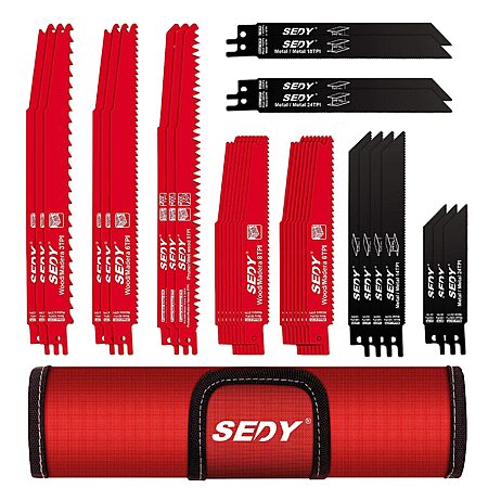 SEDY 36-Piece Reciprocating Saw Blade Set w/ Storage Pouch $16.63 + Free Shipping w/ Prime or on $35+