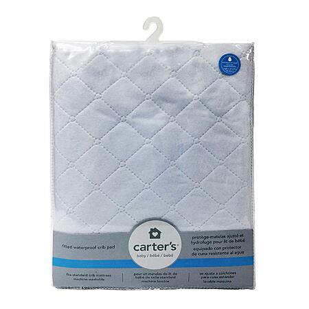 Carter's Waterproof Fitted Quilted Crib & Toddler Mattress Pad Cover (White) $9.99 + Free Shipping w/ Prime or on $35+