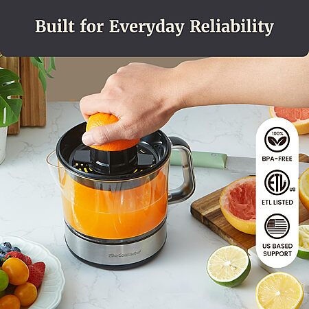 Elite Gourmet ETS623 40-Watt Electric Citrus Juicer w/ Pulp Control & Pour Spout (Black/Stainless Steel) $13.99 + Free Shipping w/ Prime or on $35+