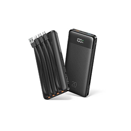 Orfeika 20000mAh Power Bank w/ 4 Built-in Cables, 6 Outputs & 20W PD Fast Charging $29.98 + Free Shipping w/ Prime or on $35+