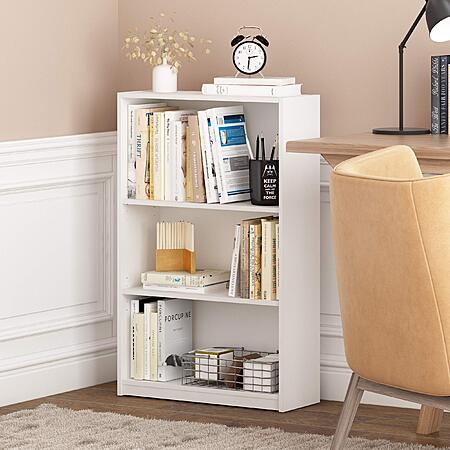 Furinno Jaya 3-Tier Bookshelf w/ Adjustable Shelves (White) $30.09 + Free Shipping w/ Prime or on $35+
