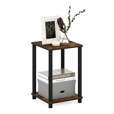 Furinno Turn-N-Tube 2-Tier Square End Table (Amber Pine) $11.87 + Free Shipping w/ Prime or on $35+