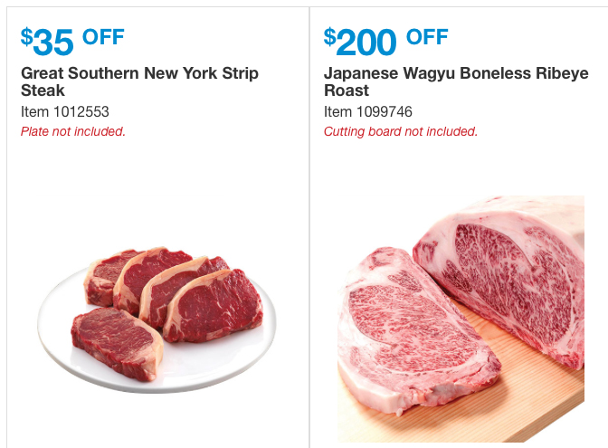 13 lb Japanese Wagyu Ribeye $1,099.99 after $200 discount at Costco.com, 11/28-12/24