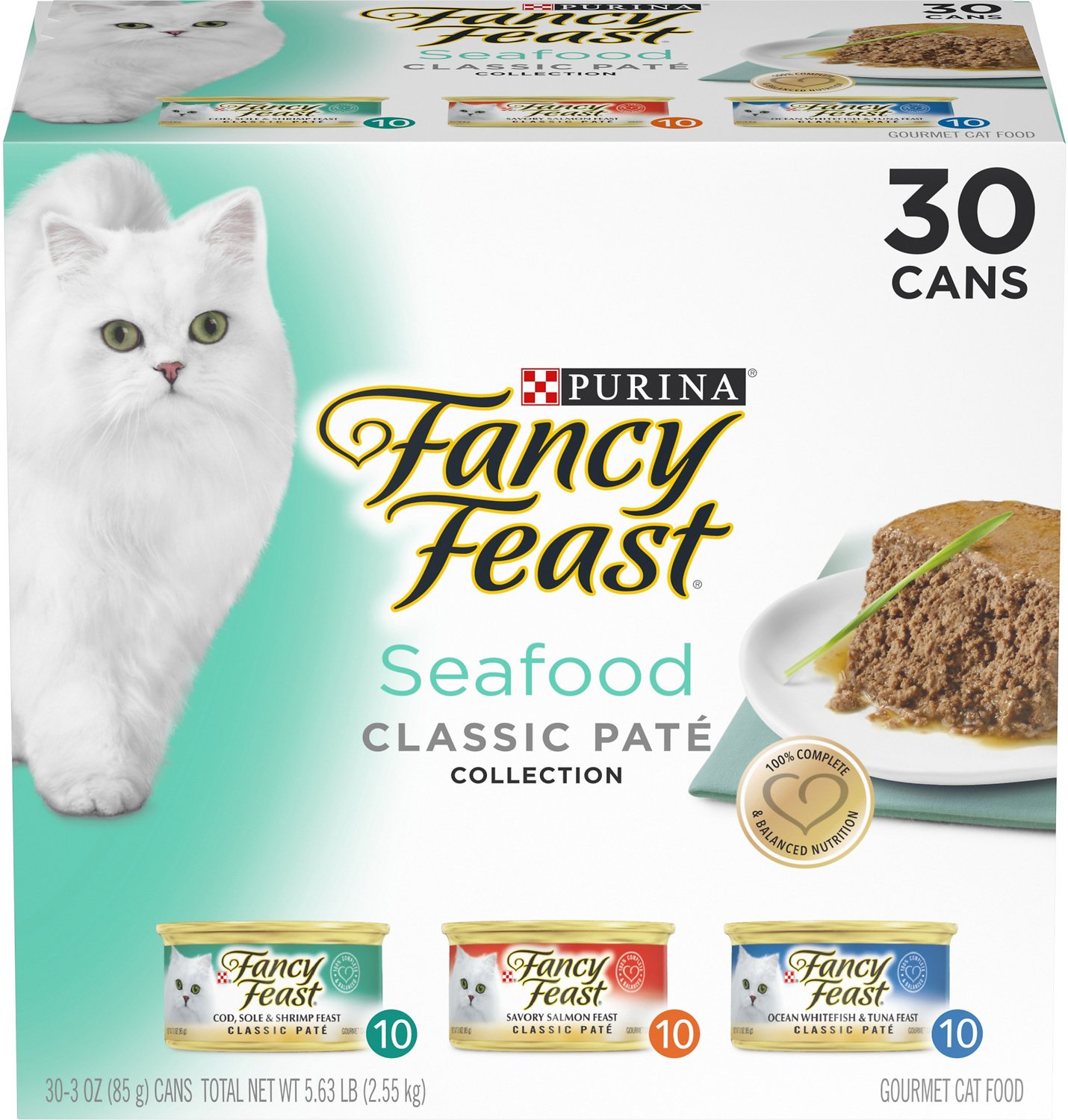 Fancy Feast Classic Seafood Feast Variety Pack Canned Cat Food, 3 oz case of 30 $16.56