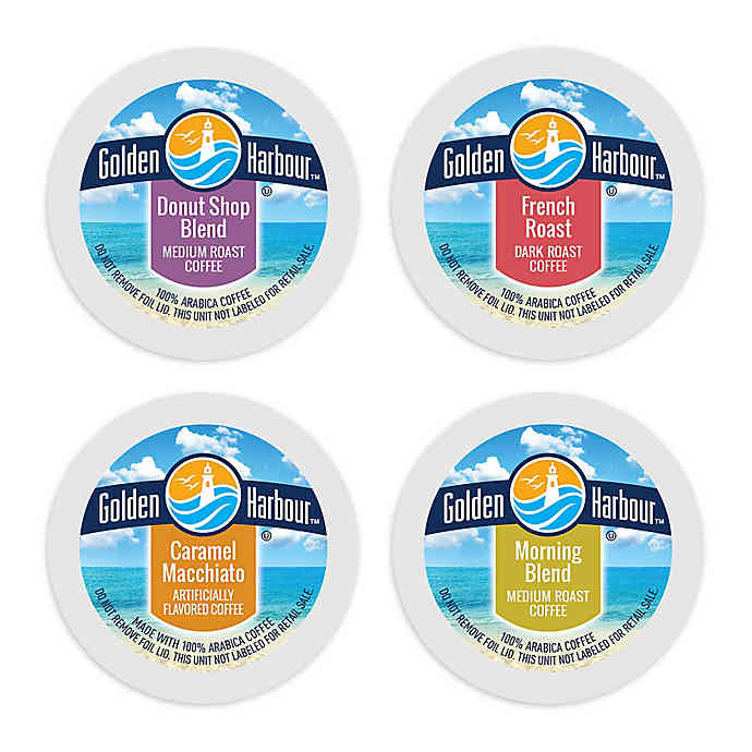 80-Count Golden Harbour Coffee Pods for Single Serve Coffee Makers (Donut Shop, French Roast, Caramel Macchiato and / or Morning Blend.) $15.99 @ BBB