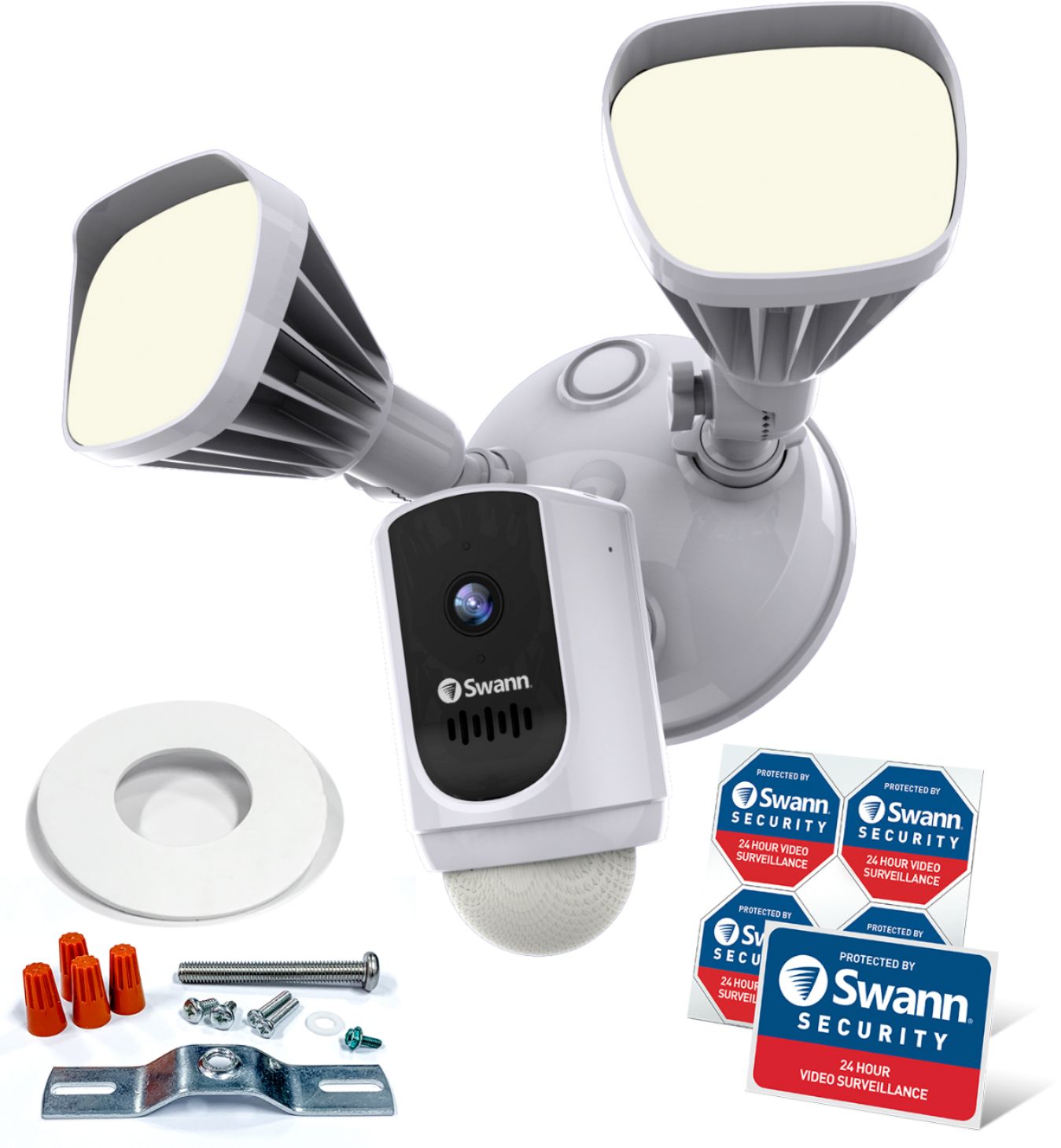 Swann - 1080p Wi-Fi Wireless Floodlight Security Camera - White SAVE $80 $99.99