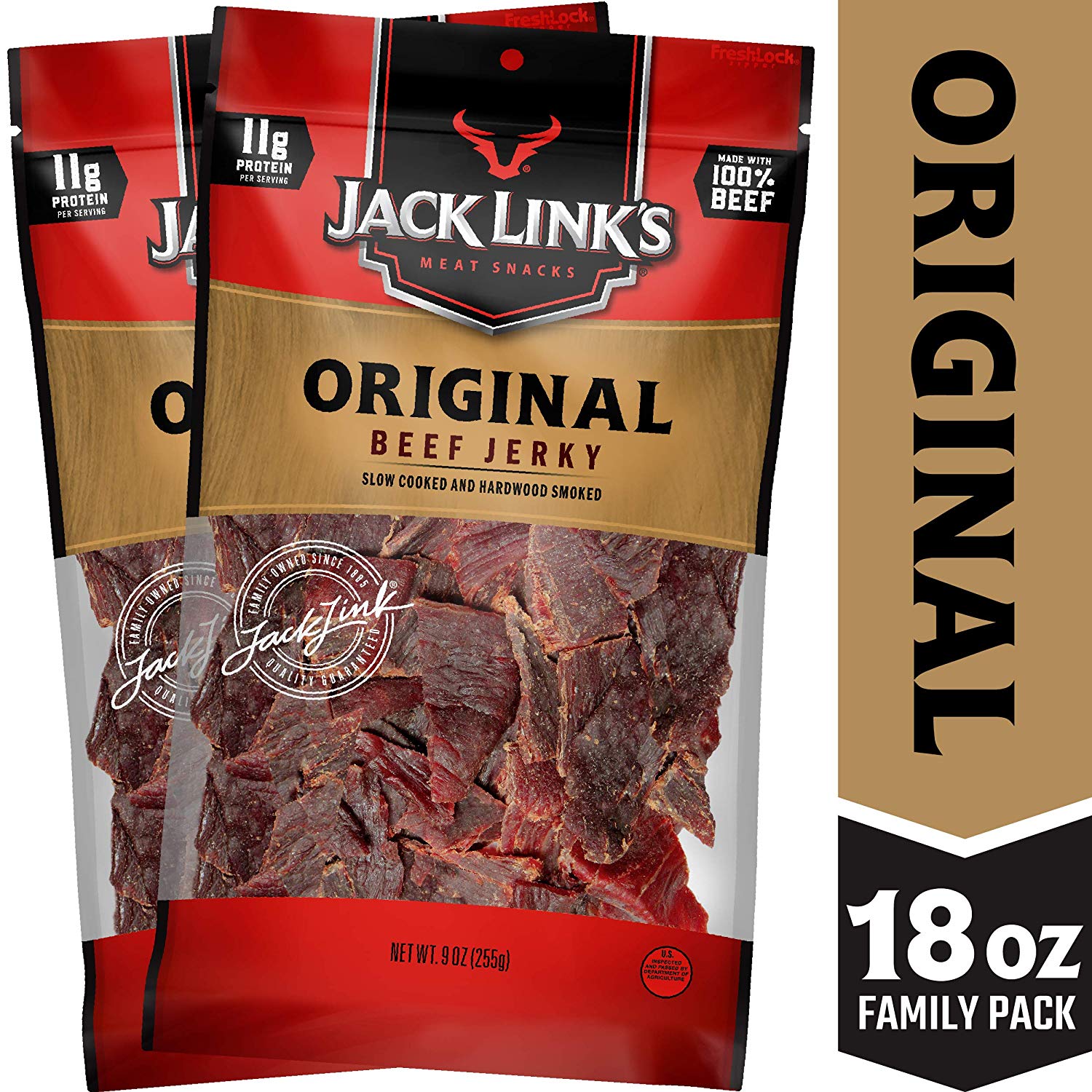 Jack Link's Beef Jerky, 2x9oz $15.75 AC (or $12.80 for 5 S&S) @amazon
