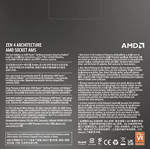 AMD Ryzen 5 7600X 4.7GHz 6-Core / 12-Thread AM5 Desktop Processor - $239.99 + F/S - Amazon