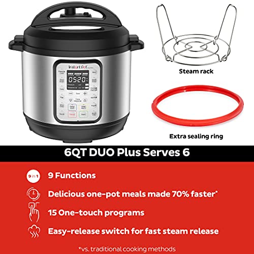 74.95 Instant Pot Duo Plus 9 in 1 Electric Pressure Cooker at Amazon