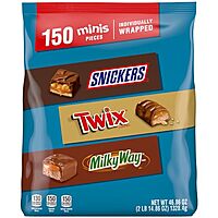 150-Piece (46.86-Oz) Snickers, Twix, & Milky Way Minis Candy Bar Assortment