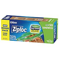 [S&S] $1.60: 50-Count Ziploc Sandwich and Snack Bags with EasyGuide Texture at Amazon