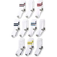 $9.90: 10-Pairs Amazon Essentials Boys' Cotton Crew Sports Socks at Amazon