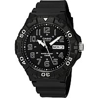 Casio Men's Black Resin Analog Dive Watch (Black/White)