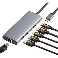 $24.99: Amazon Basics 6-in-1 USB-C 3.2 (10G) Hub, 1 USB-C 100W PD Input, 2 USB-A, 1 USB-C, HDMI 4K, Ethernet, Light Grey at Amazon