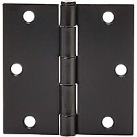 $9.33: 12-Pack Amazon Basics Interior Door Hinge, Square, 3.5 x 3.5 Inch, Matte Black at Amazon