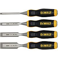 4-Piece DeWalt Chrome Carbon-Steel Wood Chisel Set